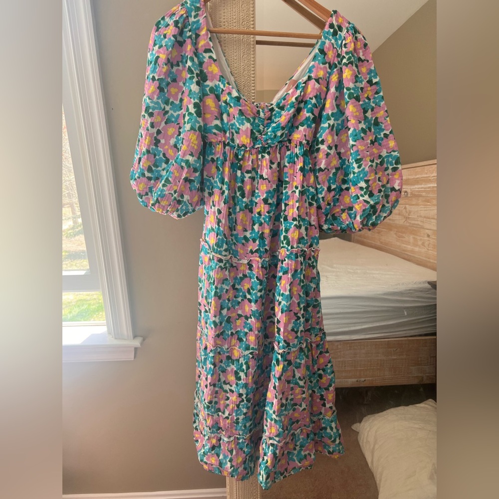Show Me Your Mumu floral puff sleeve dress